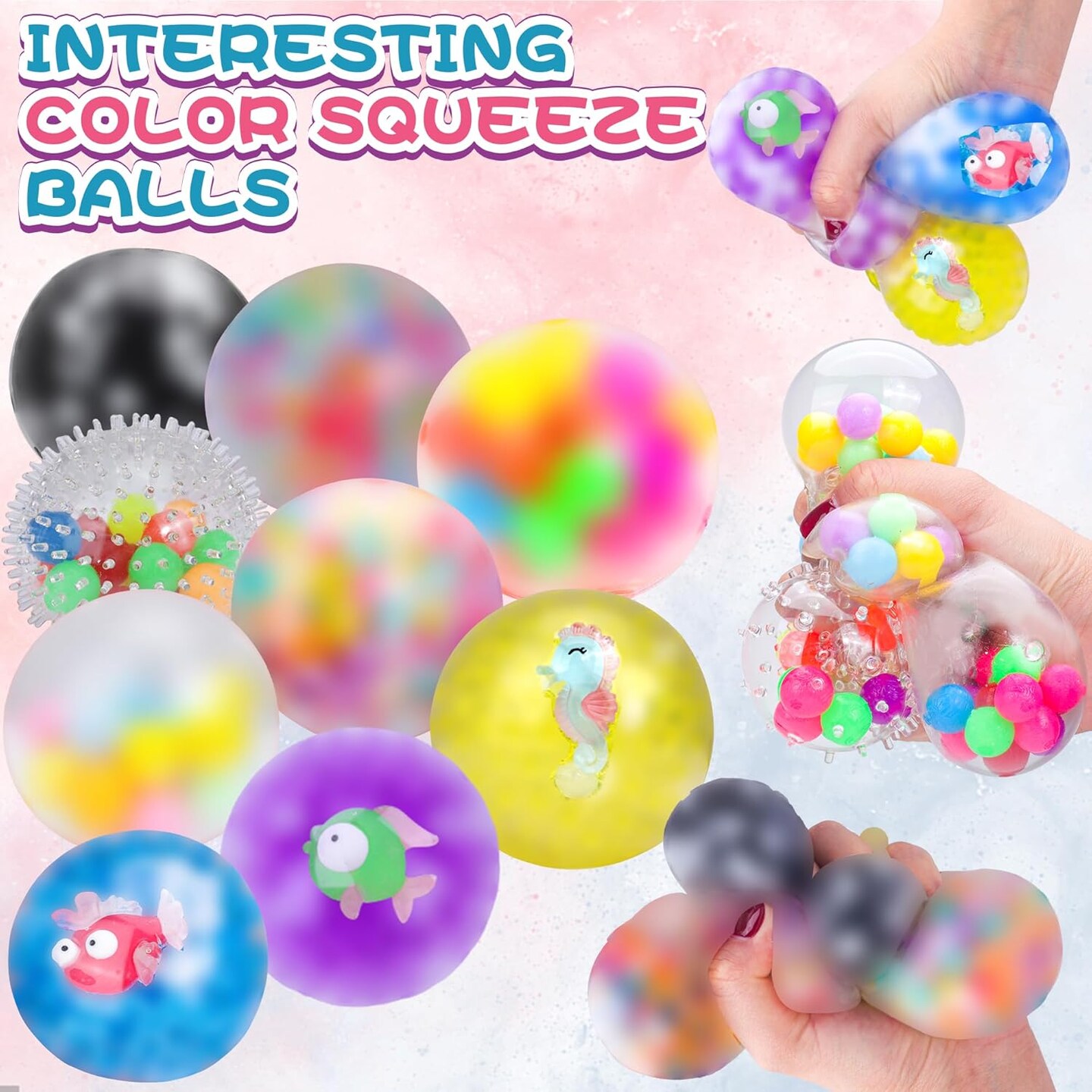36-Pack Squishy Stress Balls – Fidget Squeeze Balls for Adults & Kids, Stress Relief Toys, Party Favors, Prize Box Fillers, Relaxation & Fun (36 PACKS Squeeze Balls)