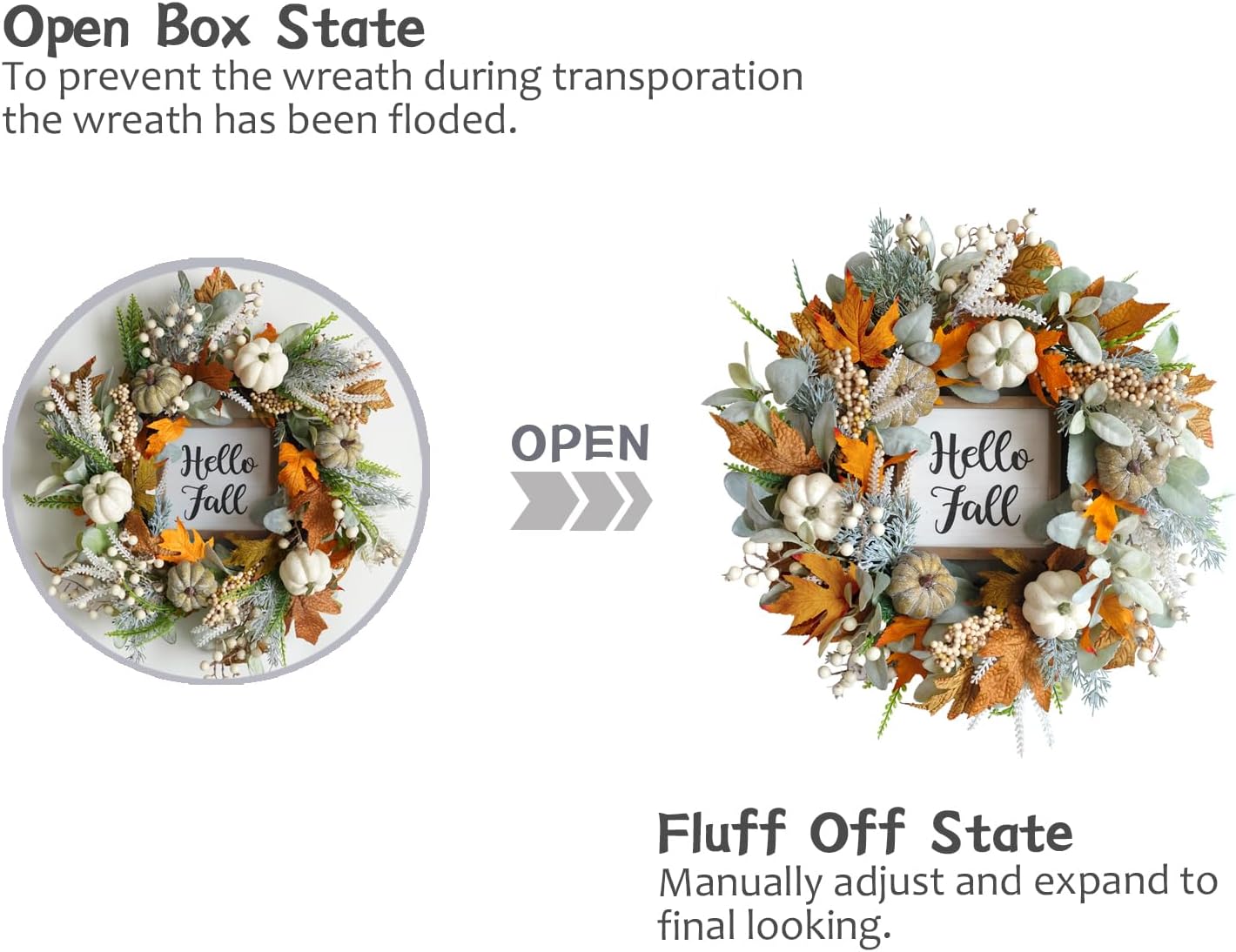 20 inch Thanksgiving Fall Wreath