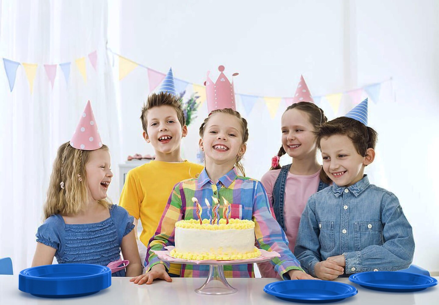 Party Solids Plastic Plates For Party Disposable Plates Heavy Duty Supplies 100 Pcs Plastic Dinnerware Sets Heavy Duty 350 GSM Disposable Dinnerware Set by Exquisite