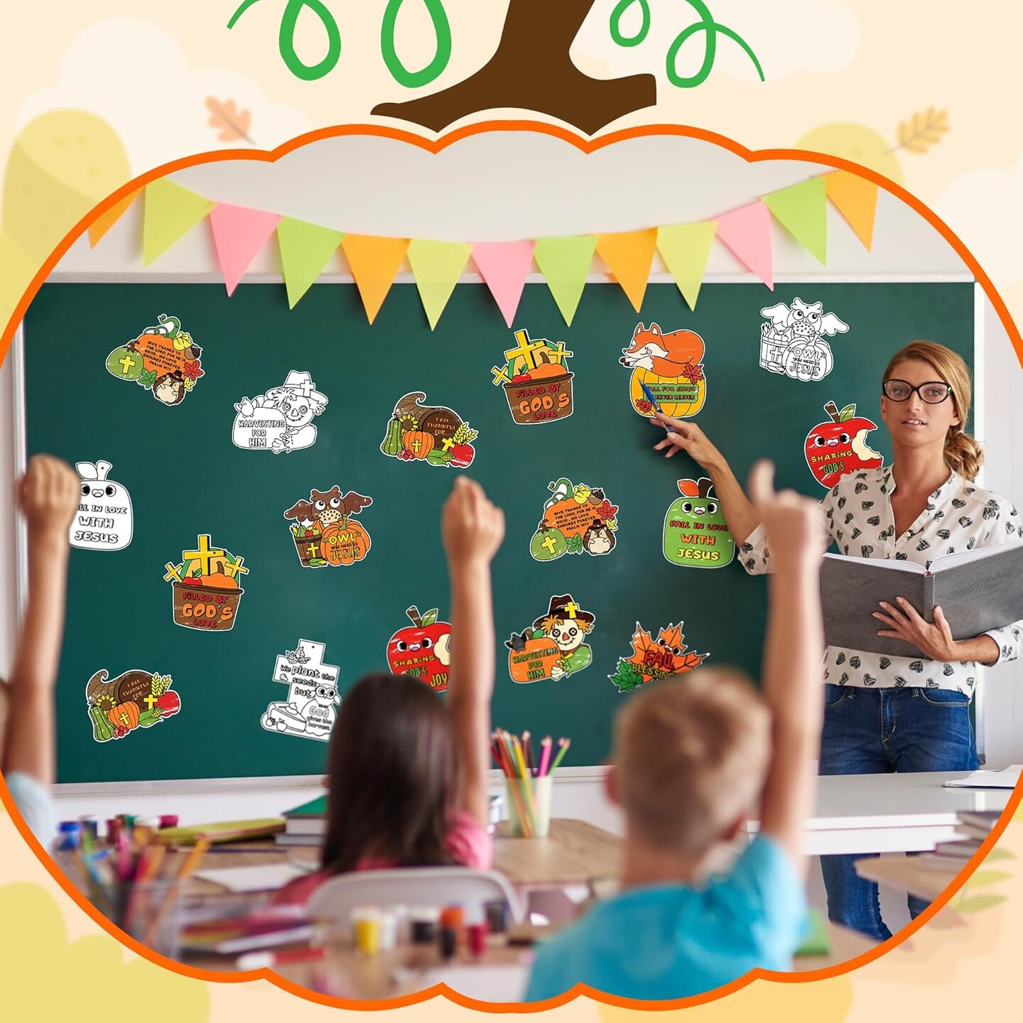 80Pcs Autumn Color Your Own Fall Kit for Kids