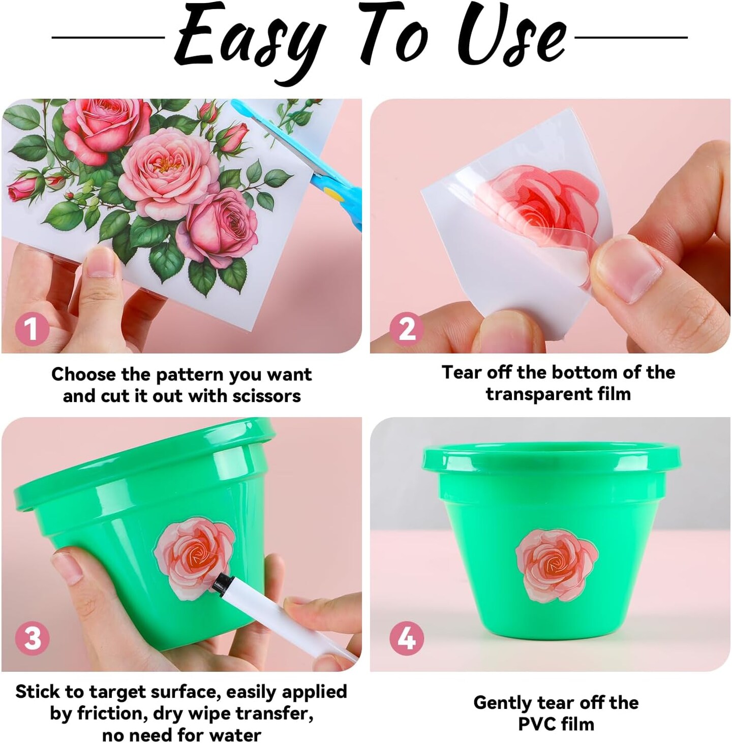 12 Sheets Flowers Rub on Transfers for Crafts and Furniture (colorful)