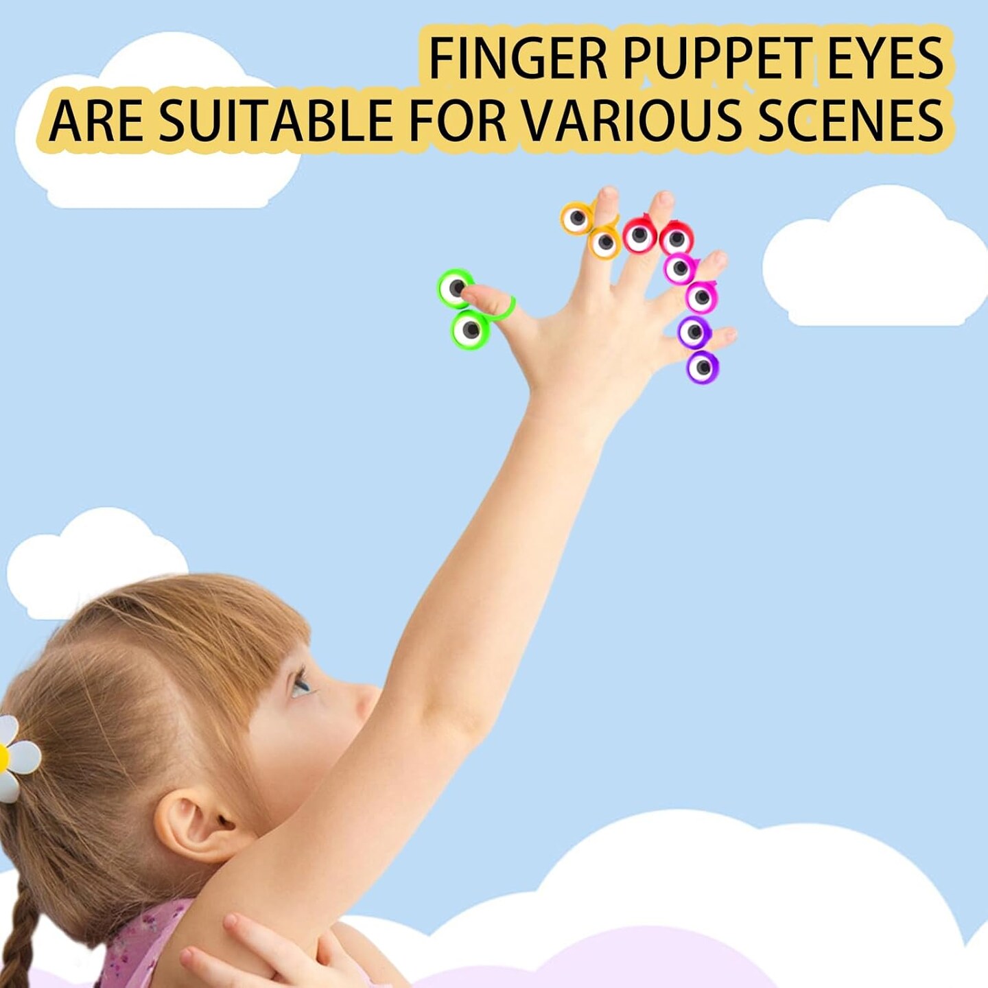 100-Pack Wiggly Eye Finger Puppets – Fun Eyeball Finger Rings for Kids, Party Favors for Boys and Girls