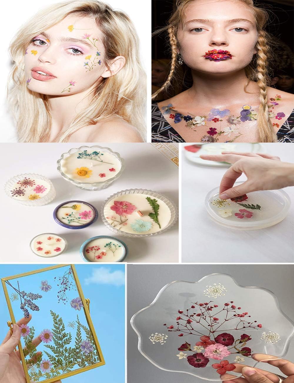 150PCS Purple Dried Pressed Flowers with Butterfly Stickers – Real Nature Floral Set for Resin DIY, Jewelry, Candle, Soap, Vase, Nail, Card, Scrapbook & Craft Projects (Purple)