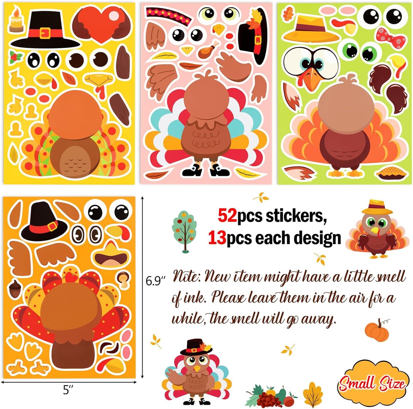 52pcs Thanksgiving Crafts for Kids