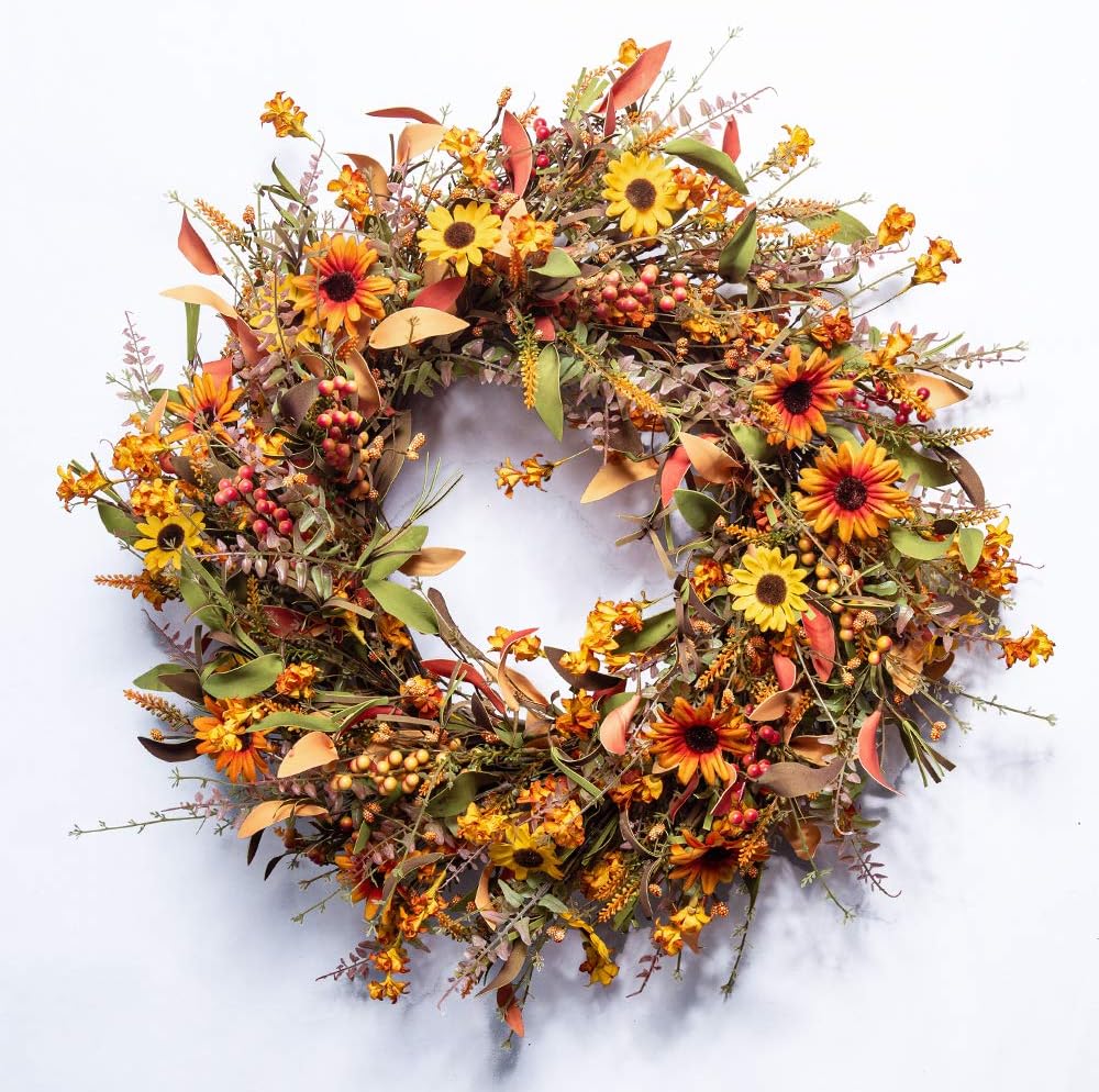 Artificial Fall Wreath Large Autumn Wreath