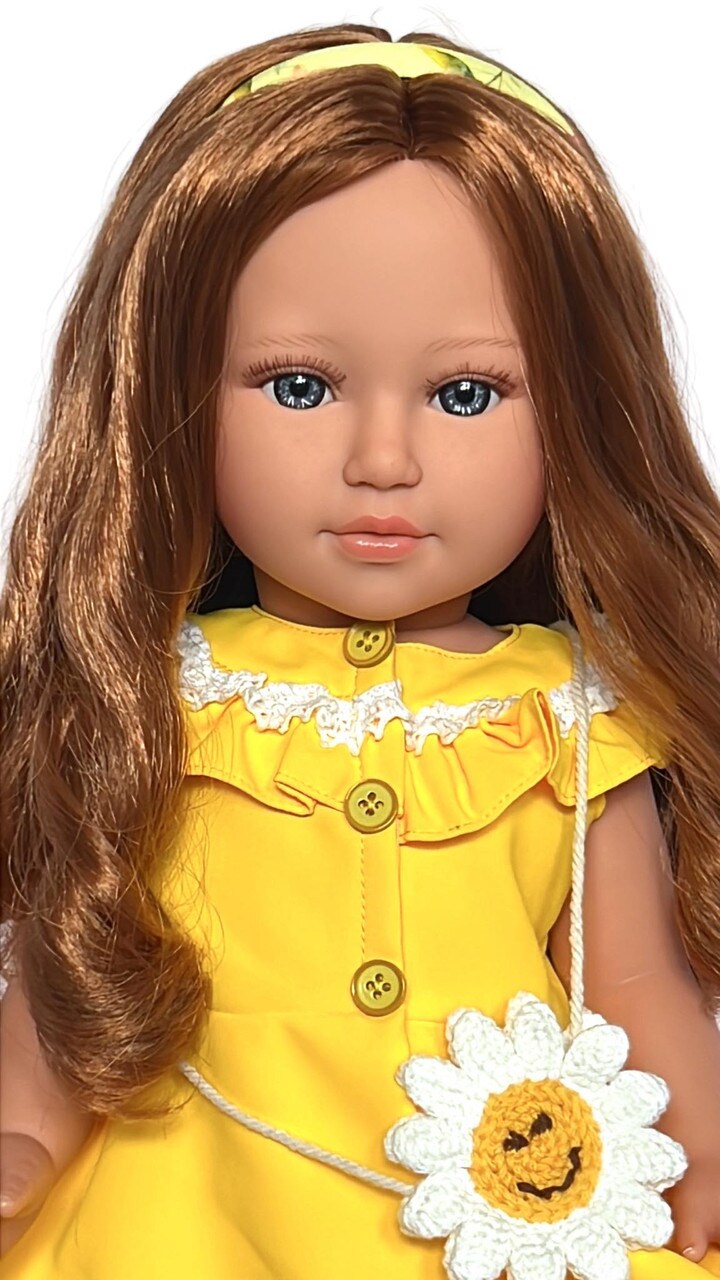 Freya: The Enchanting 18-Inch Doll with Fiery Red Hair and Mesmerizing Blue Eyes