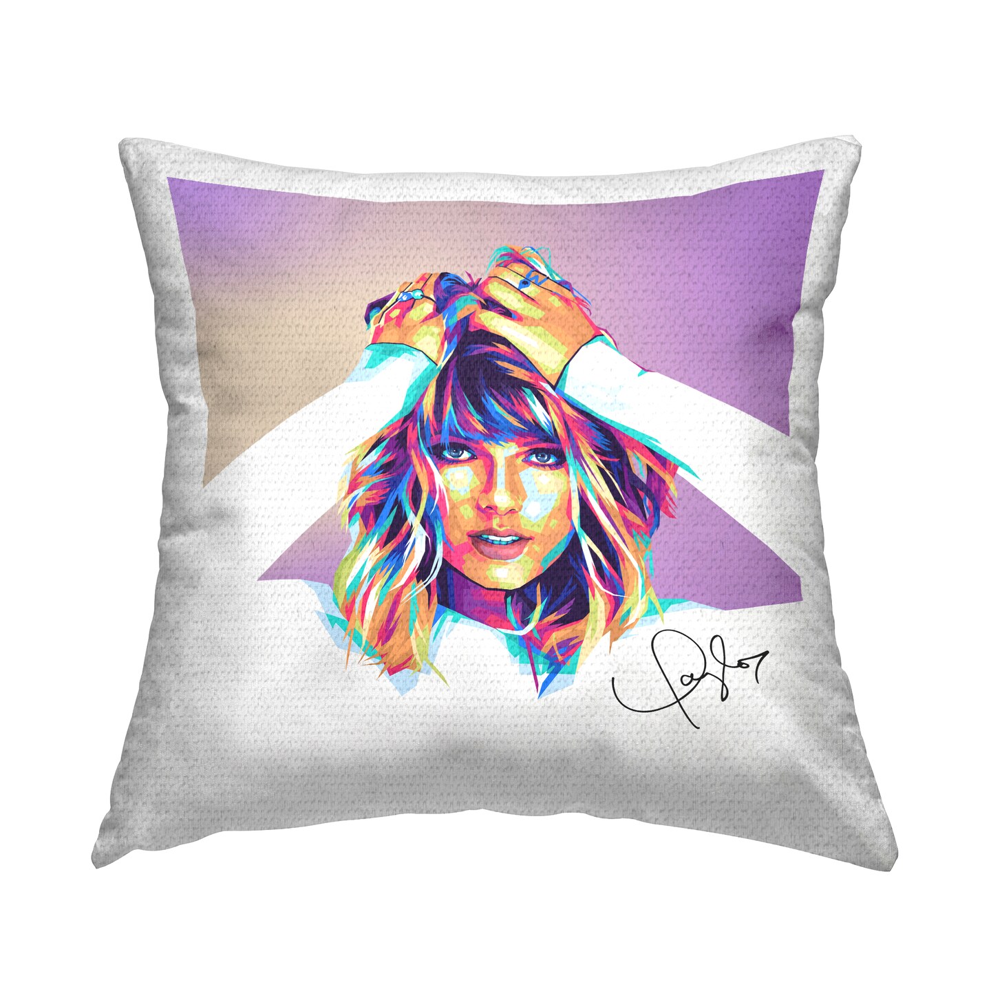 Stupell Industries Modern Pop Culture Taylor Outdoor Printed Pillow, 18 x 7 x 18