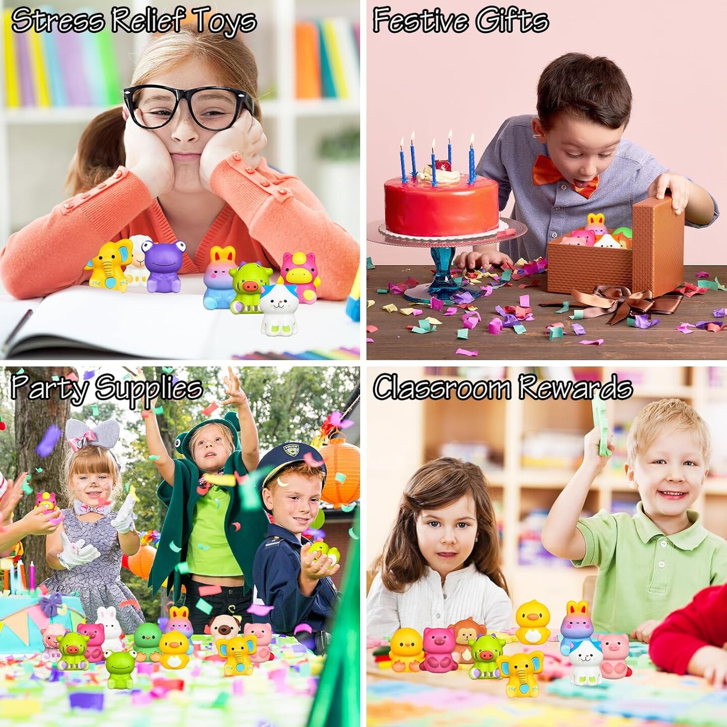 24 Pcs Party Favors Filled with Squishy Toys