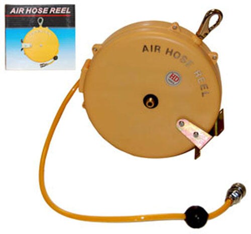 25-Foot Retractable 1/4 Inch Air Hose Reel With Coupler Plug – For Air Tools, Compressors, Airbrushes, Workshops