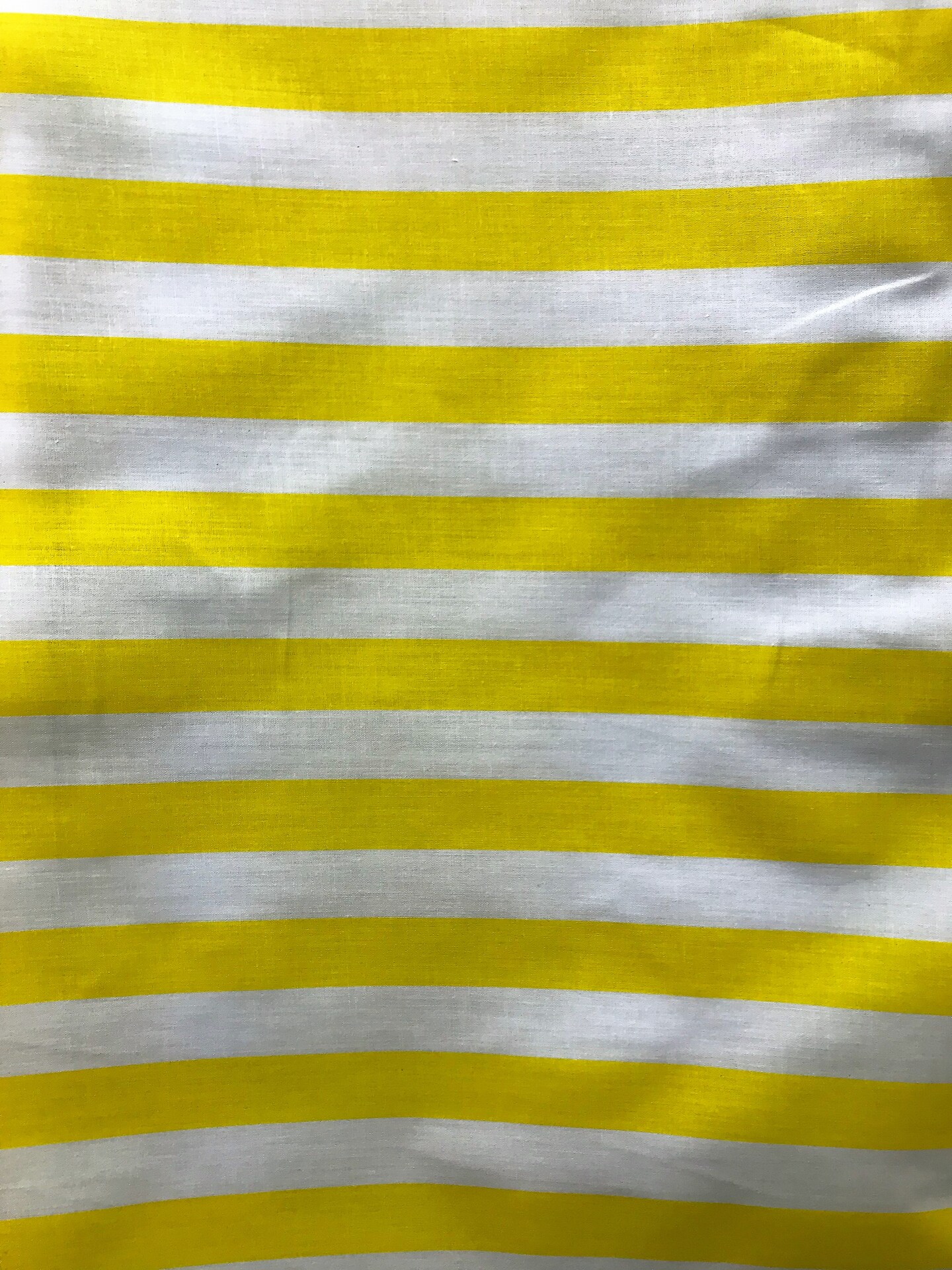 1 Yard Yellow And White 1 Inch Stripe Poly Cotton Fabric Horizontal Pattern For Crafts Decor 59/60 Inch Wide