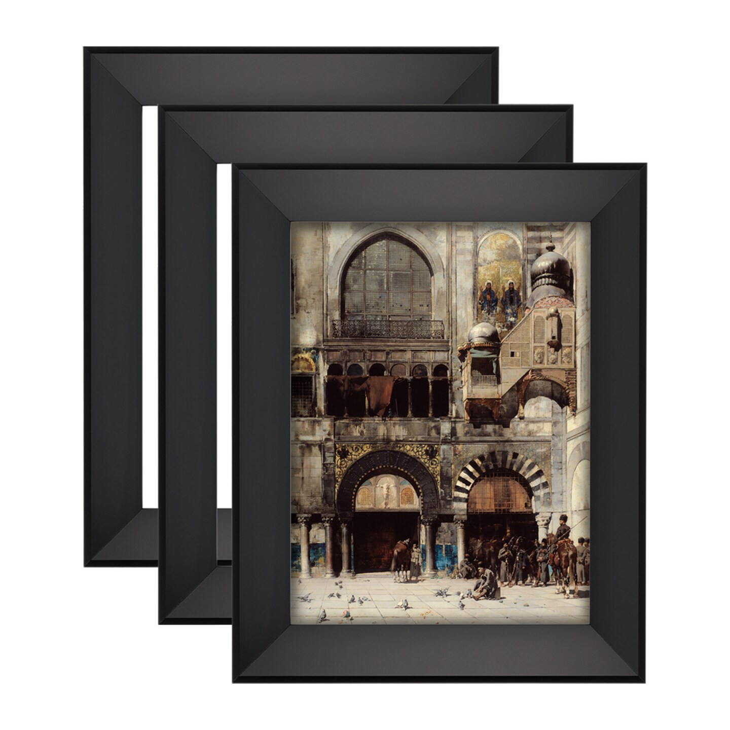 Expositions Open-Back Picture Frames For Paintings, Photos & Prints - With Black, Set of 3 11x14" - Gallery Wall Frame - Eco-Friendly Renewal Core - Made in USA