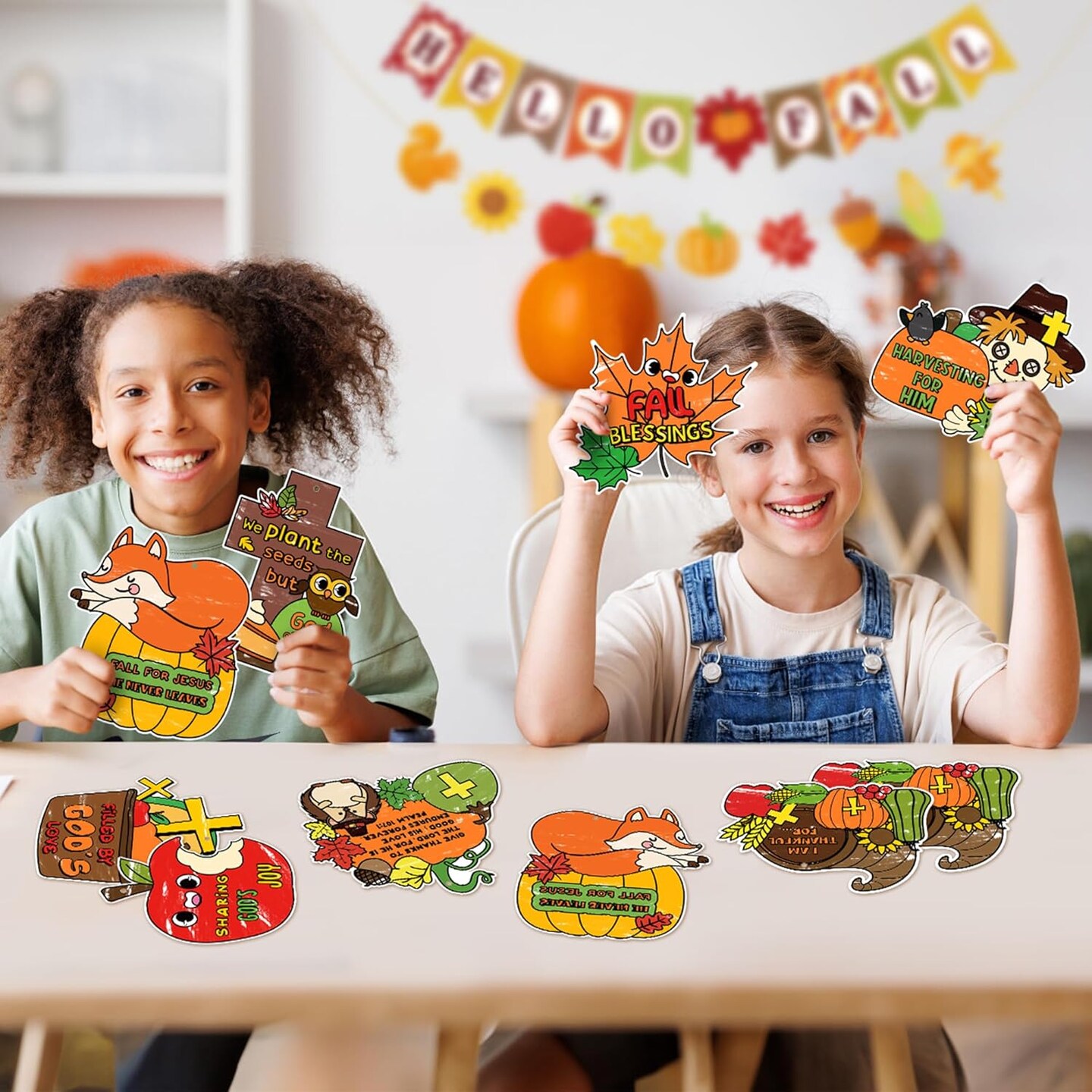 80Pcs Autumn Color Your Own Fall Kit for Kids