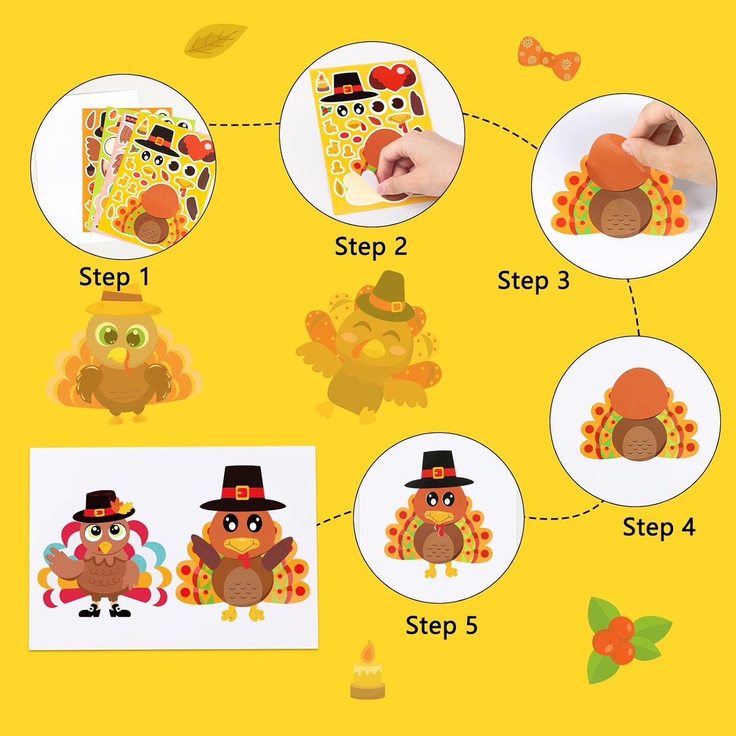 52pcs Thanksgiving Crafts for Kids