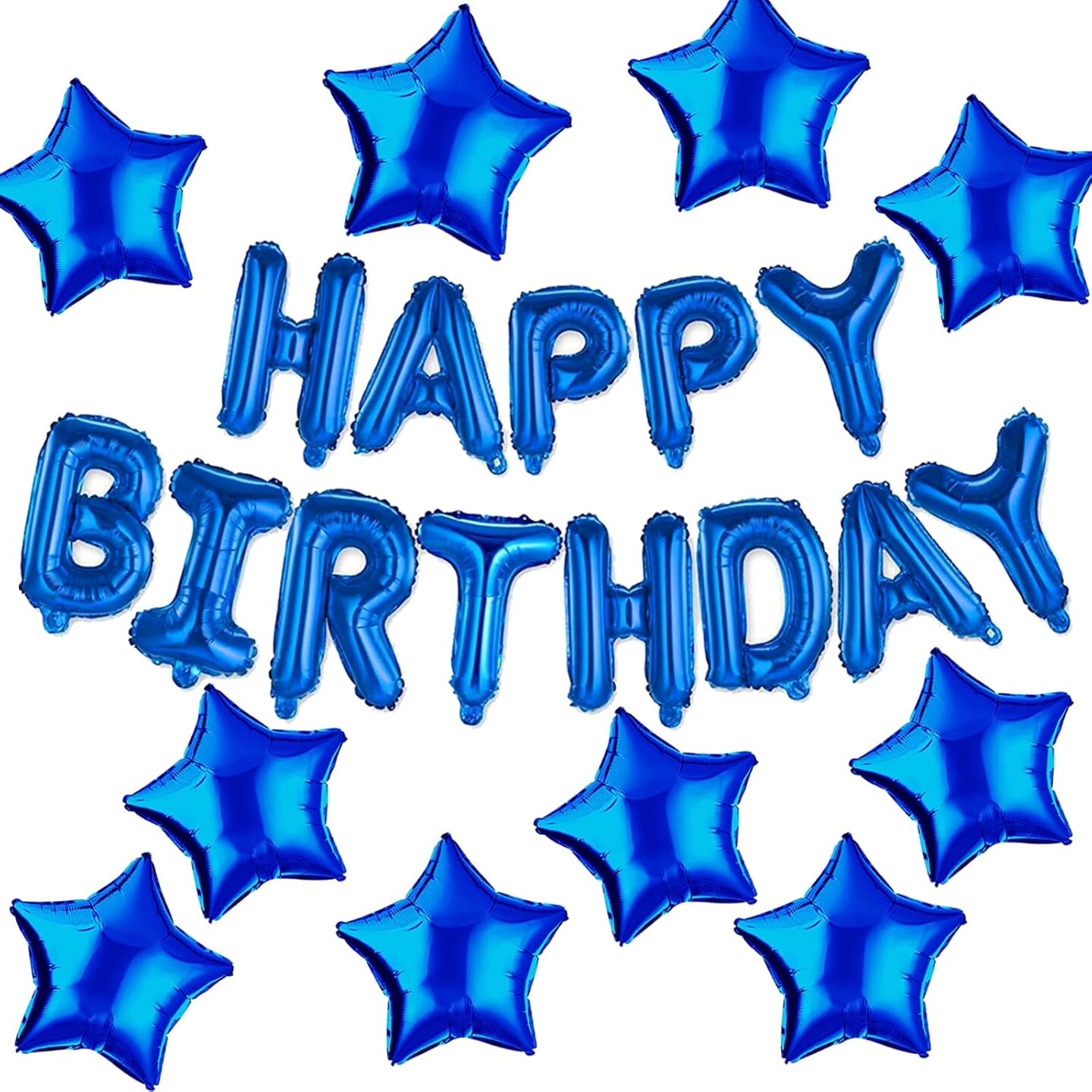 Happy Birthday Balloon Banner | 16 Inch 3D Letter Aluminum Foil Inflatable Letters | Party Decor & Event Supplies (1-blue) 8.6 x 7 x 0.2 inches