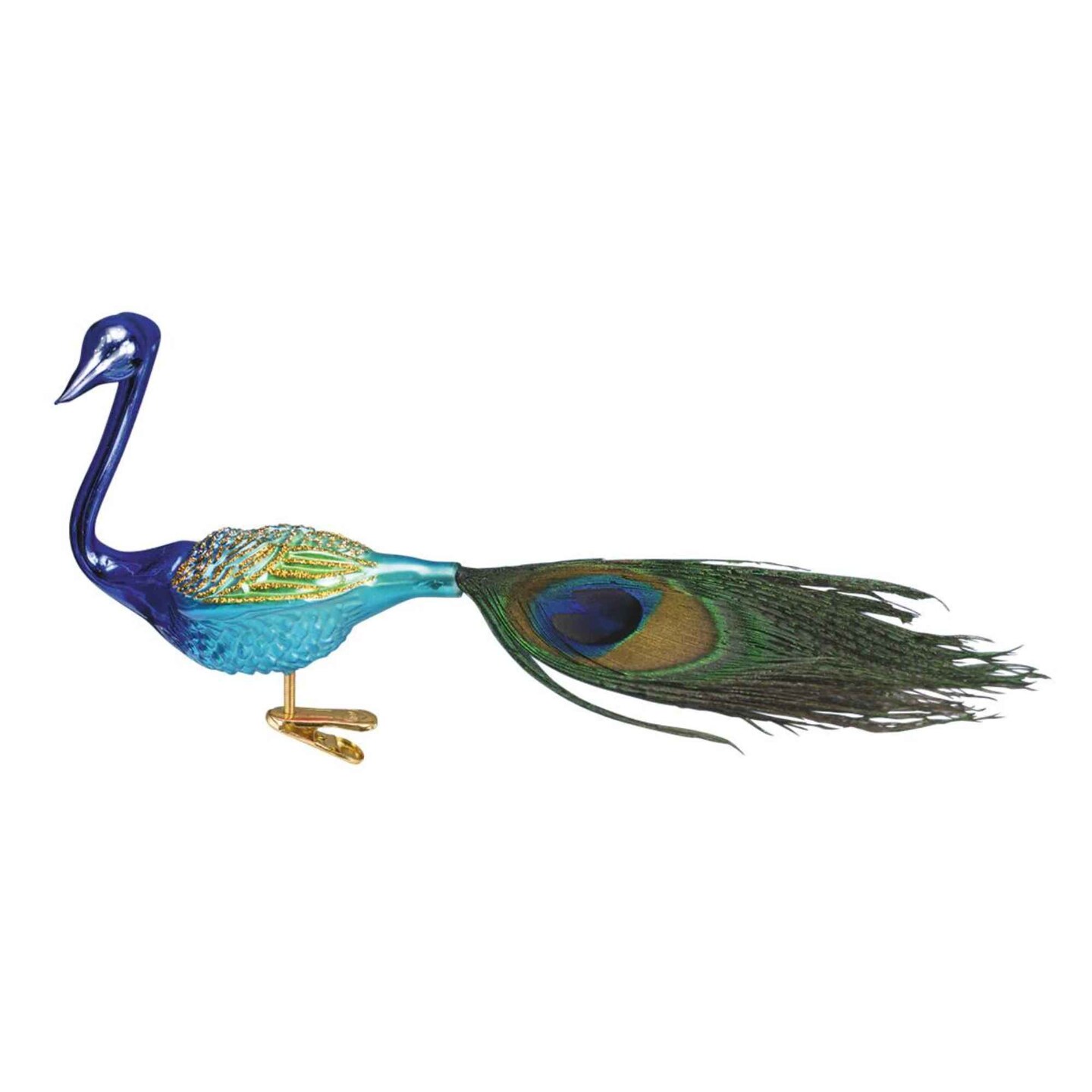 Old World Christmas 3.5 Inch Magnificent Peacock Tree Ornament , Grandeur Royalty Clip-On