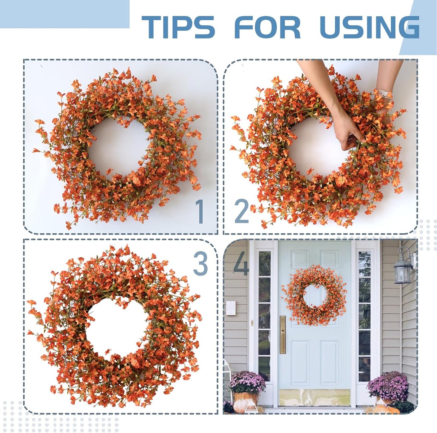 Fall Orange Forsythia Wreath - 22 Inch
