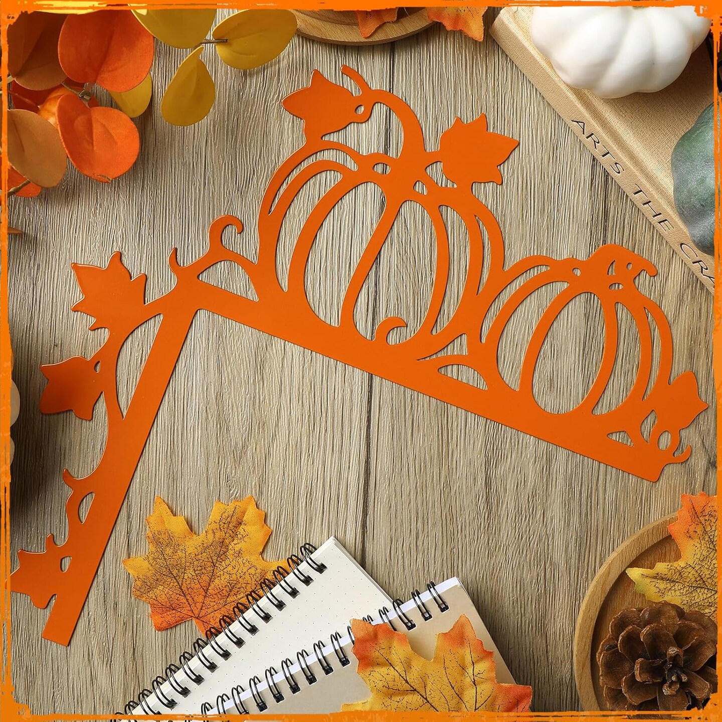 Metal Fall Pumpkin Door Topper
