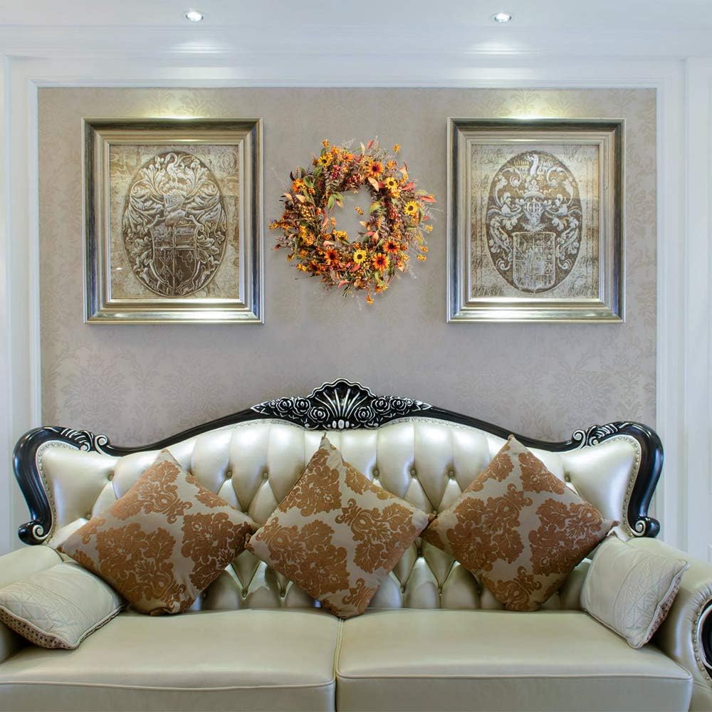 Artificial Fall Wreath Large Autumn Wreath