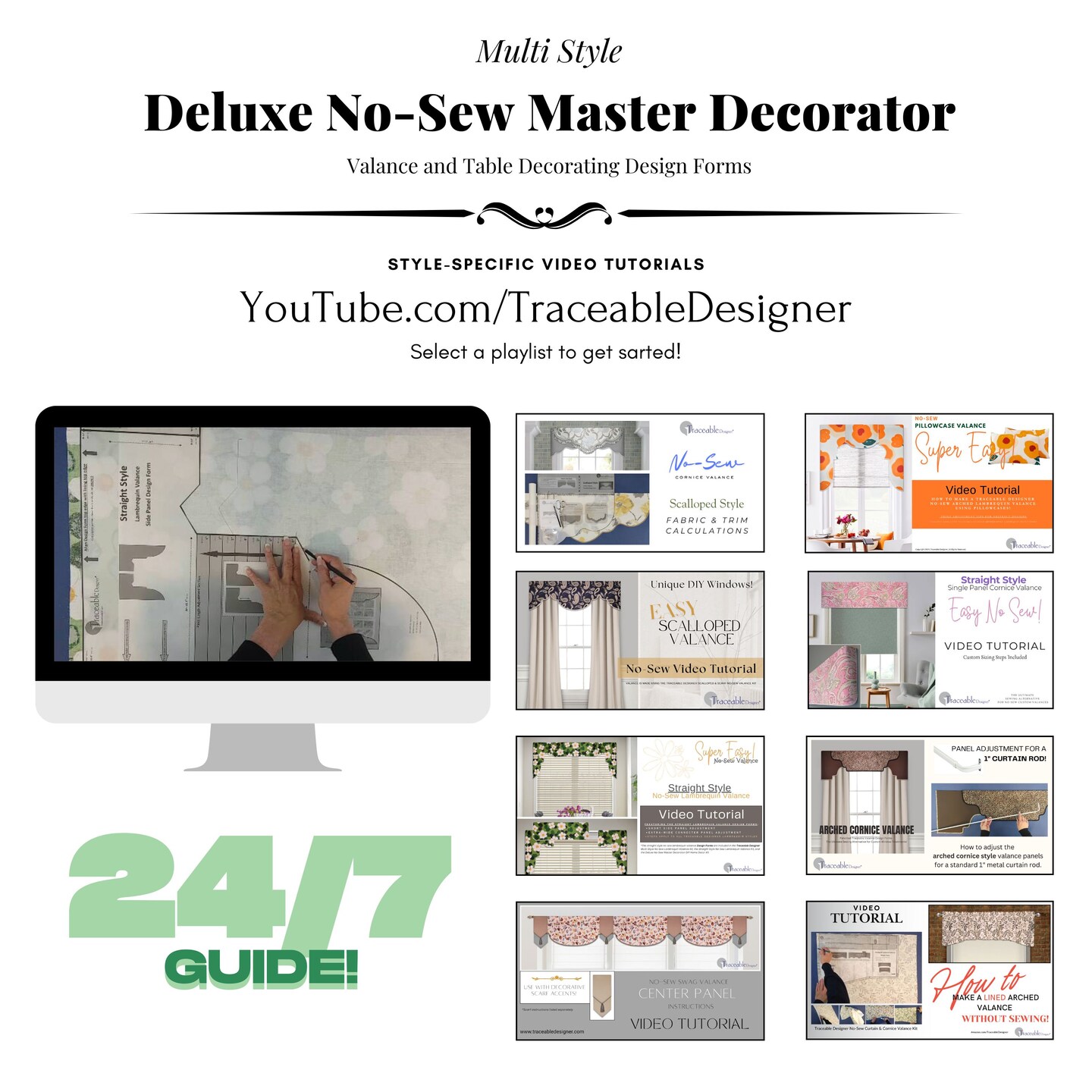 Deluxe Multi-Style Master Decorator Kit | Custom Window Valances &#x26; Table Decorating Without Sewing