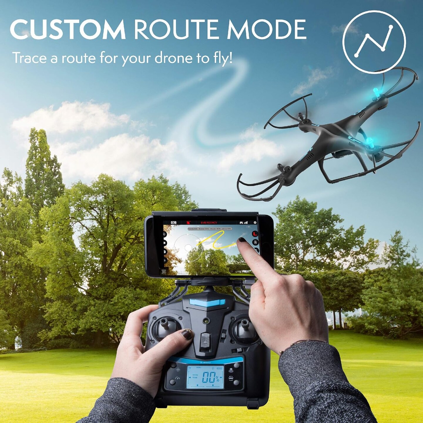 Force1 U45W Blue Jay Drones with Camera for Adults and Kids