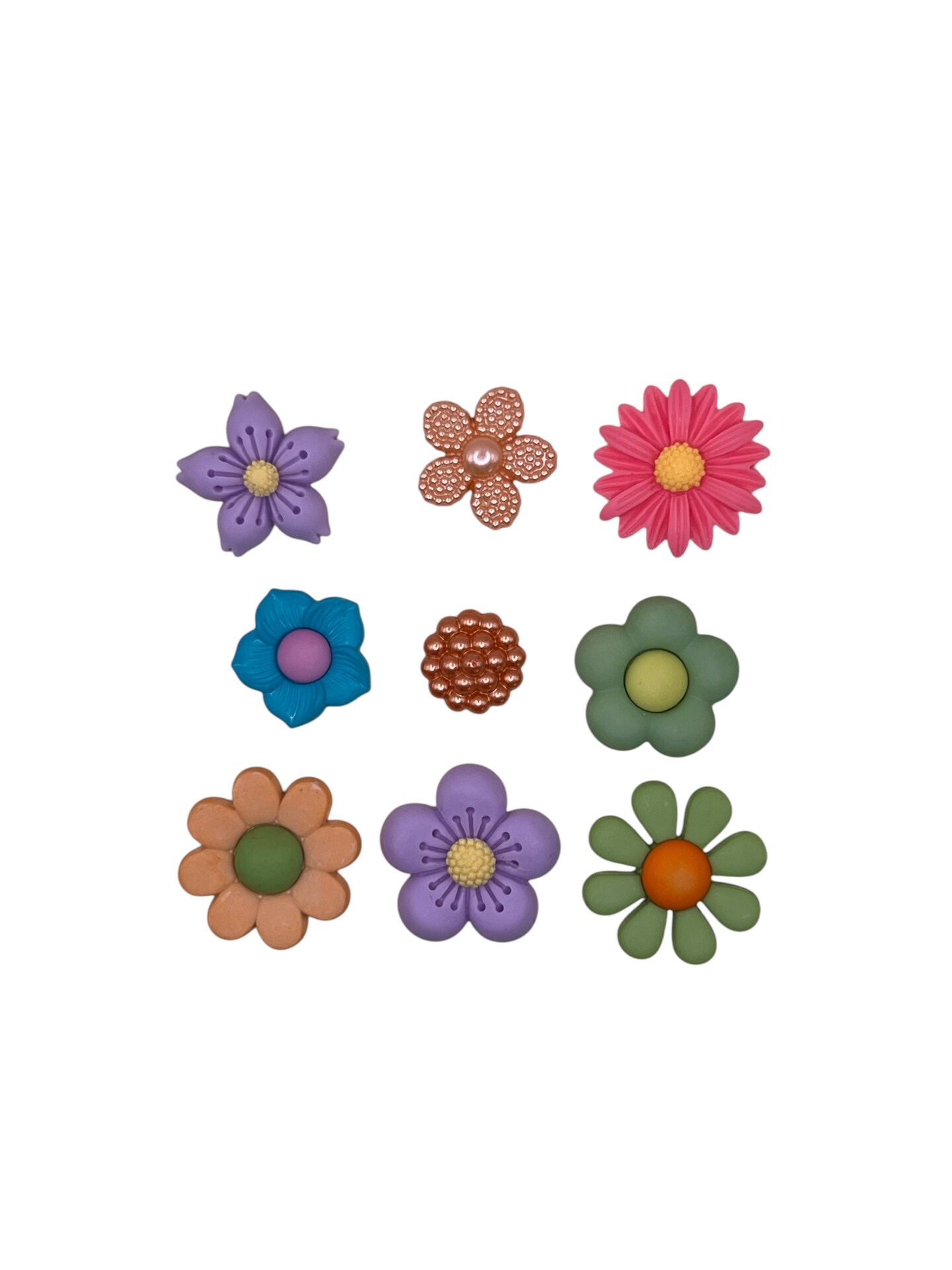 75-Piece Flower Button Variety Pack – Colorful Assorted Craft Buttons in Multiple Sizes – Shank & Sew-Through Style – for DIY Crafts, Sewing, Scrapbooking & Home Decor