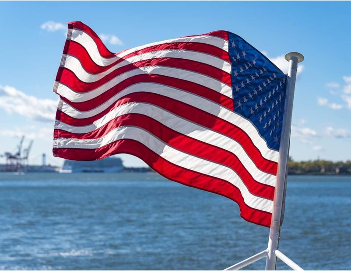 American Boat Flag 16x24 In Outdoor, Embroidered Small US Flags Double Sided Heavy Duty USA United State Flag Banner for Boating Nautical Yacht