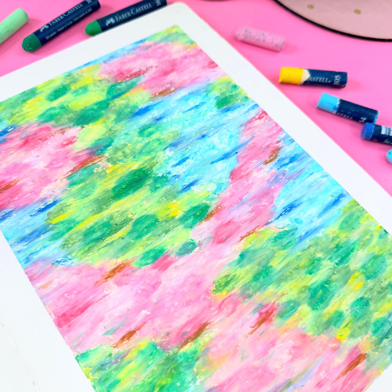 Impressionistic Whimsical Pond with Faber-Castell® Oil Pastel
