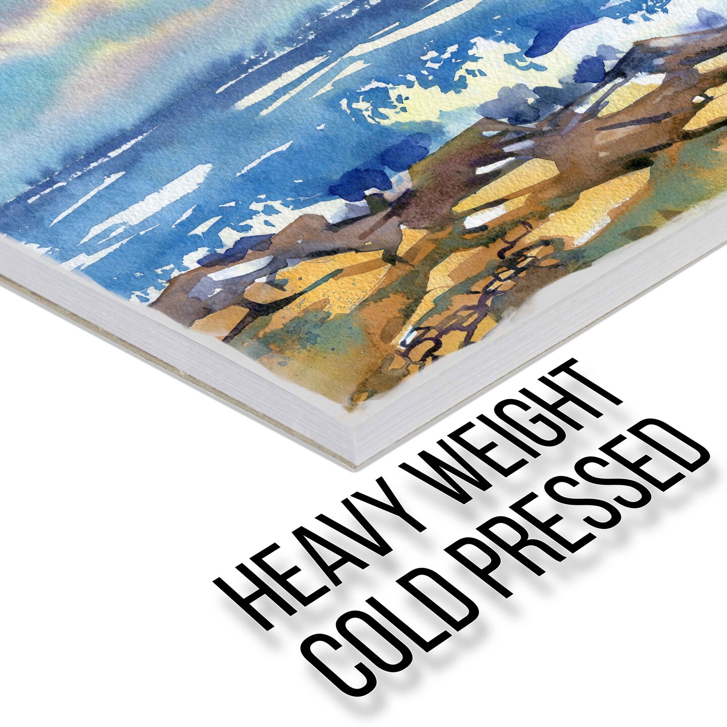 12&#x22; x 16&#x22; Premium Heavyweight Watercolor Paper Pad, Pack of 2 (12 Sheets Each), 140lb (300gsm) - Spiral Bound, Cold Pressed, Acid-Free, Wet, Water Color Paper - For Artists, Students