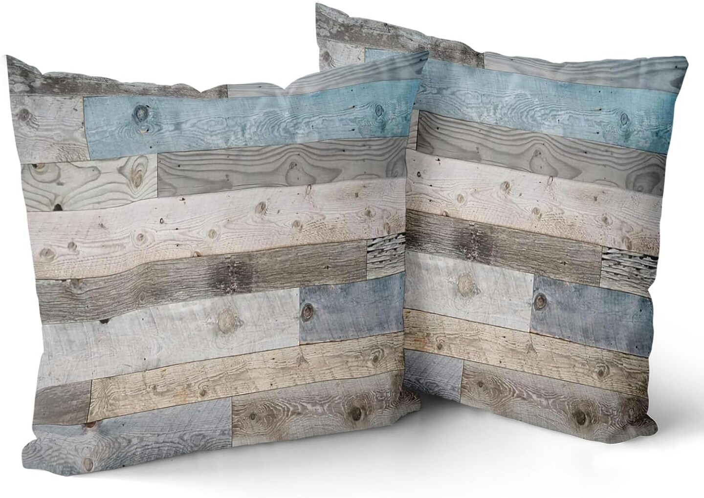 Wood Grain Throw Pillow Covers, Vintage Barnwood Cushion Covers, Rustic Wooden Country Style Square Pillowcases for Sofa Couch Bedding Farmhouse Deco