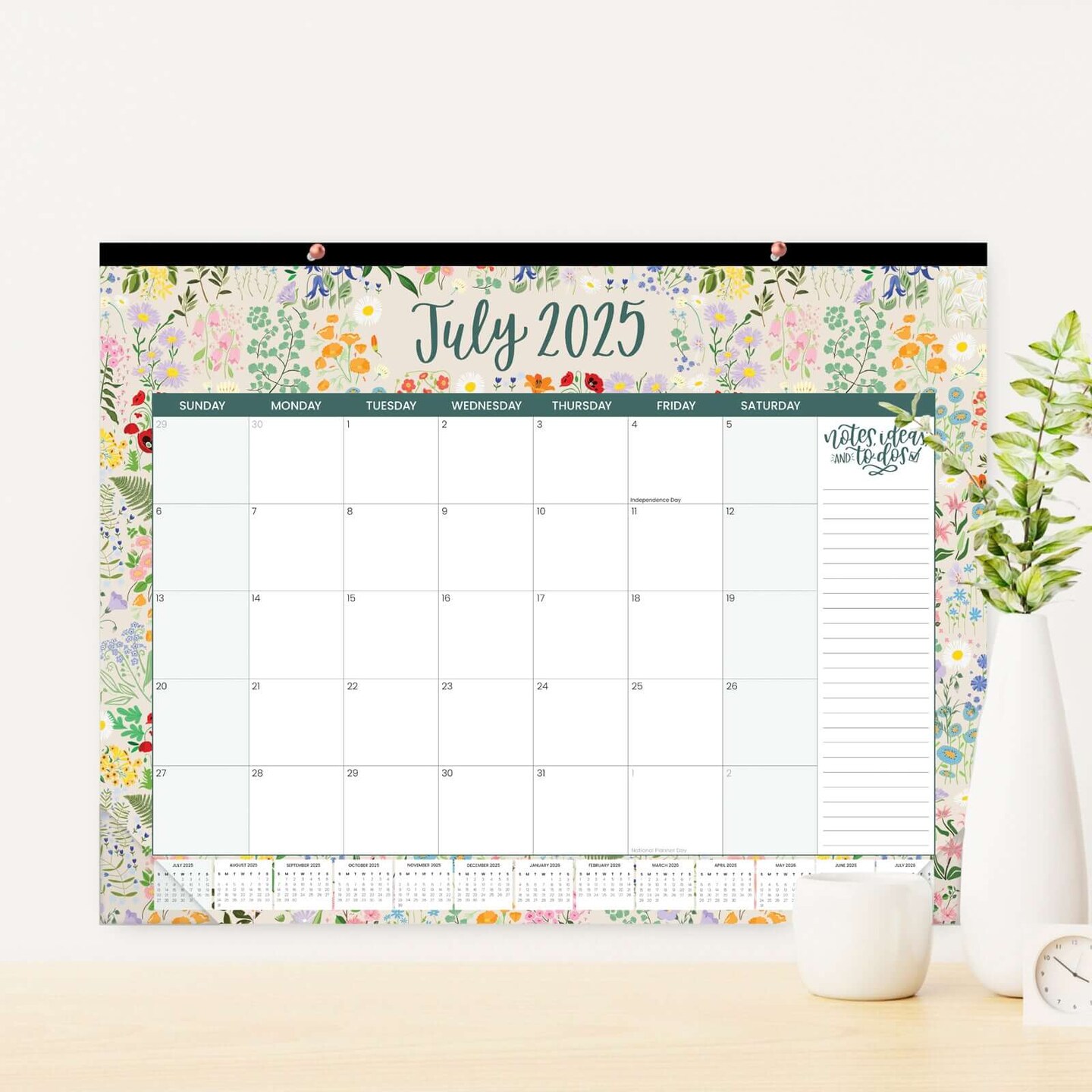 bloom daily planners 2025-26 Academic Desk Calendar, 16" x 21", Seasonal