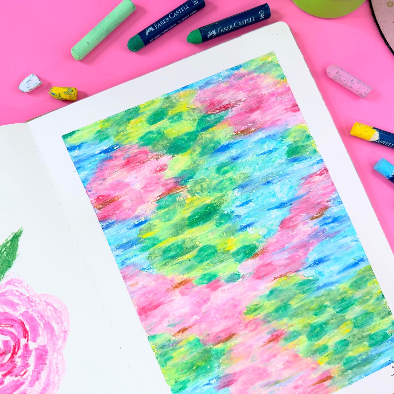 Impressionistic Whimsical Pond with Faber-Castell® Oil Pastel