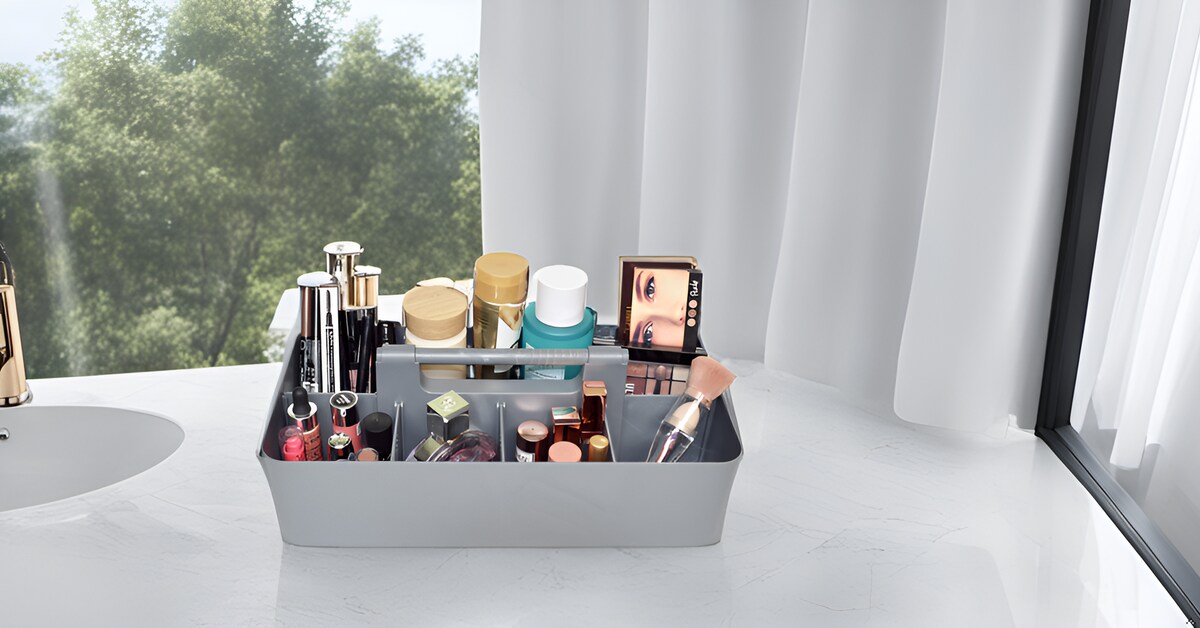 Enjoy Organizer Portable Caddy with Handle – 8-Compartment Storage Bin with Removable Dividers for Office, Crafts, and Home – Made in USA