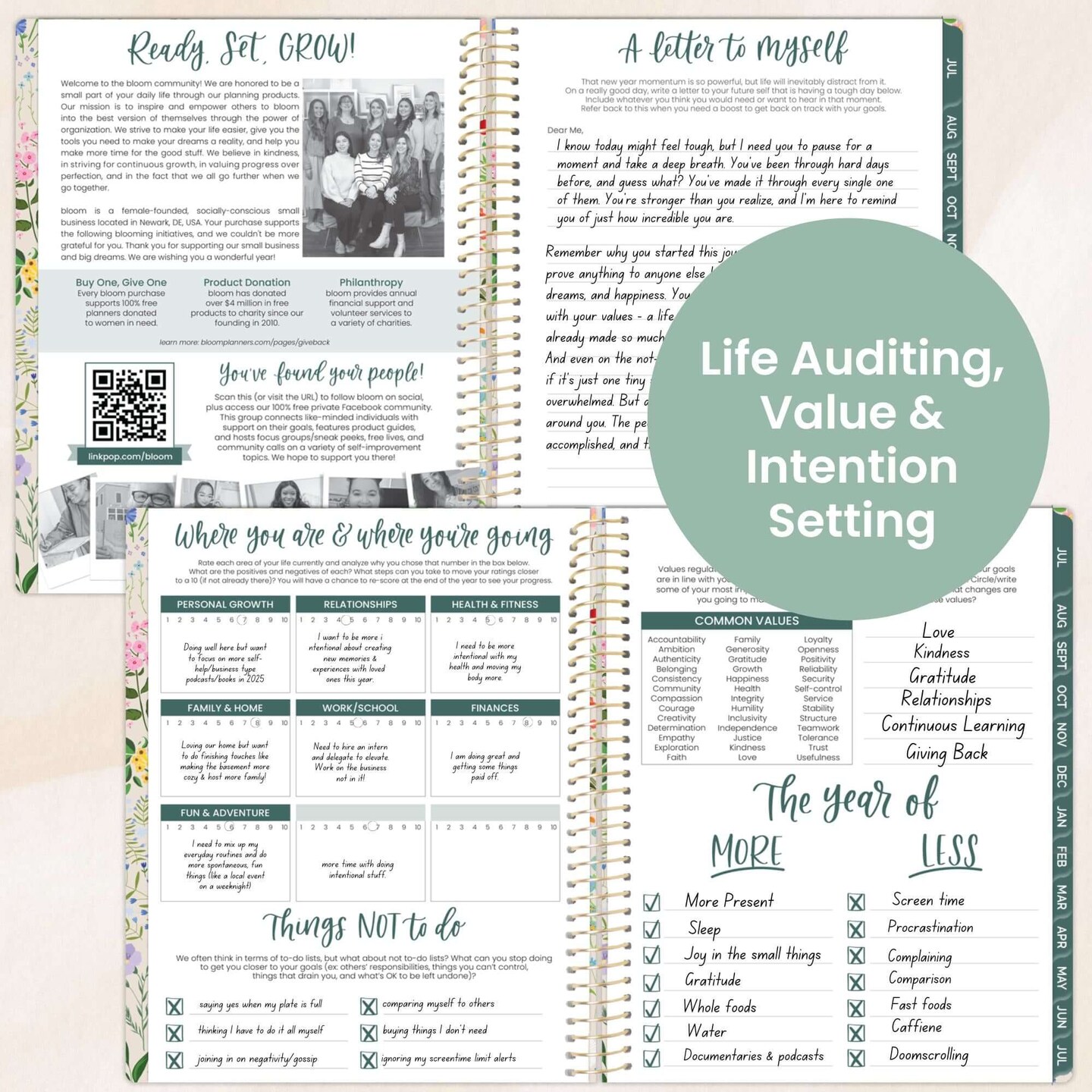 bloom daily planners 2025-26 Academic Planner, Soft Cover, 8.5&#x22; x 11&#x22;, Garden Party, Beige