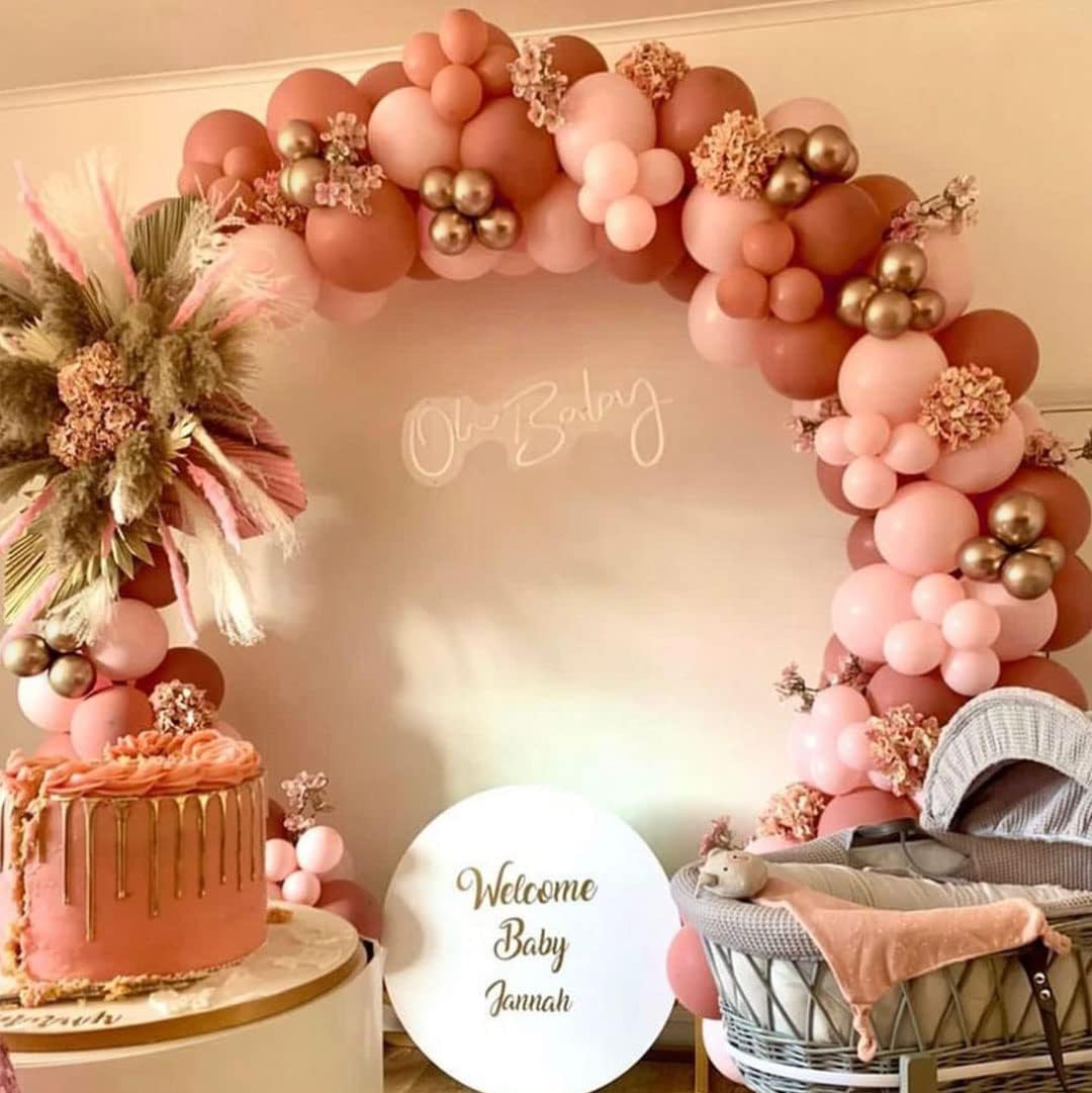 Dusty Rose Balloon Garland Retro Pink Gold Balloon Arch150pcs