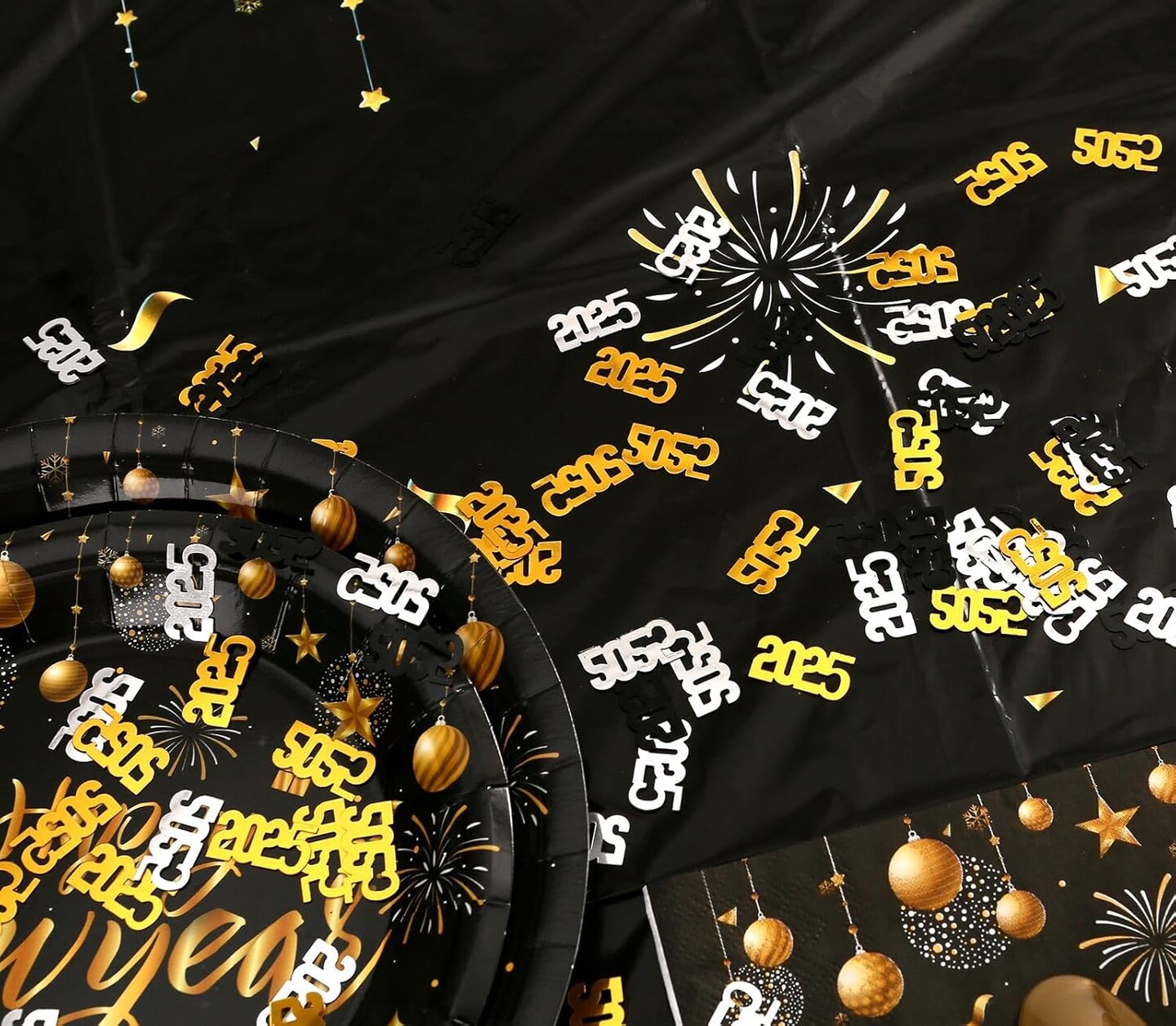 Gold Silver and Black Graduation Confetti 2025, 60g Class of 2025 Table Centerpiece Grad Confetti for 2025 Graduation Party Decorations Supplies