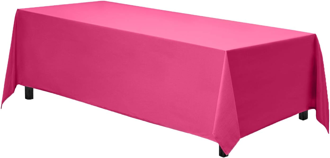 Fuchsia Rectangle Tablecloth, 90×156 in, Floor-Length, Washable