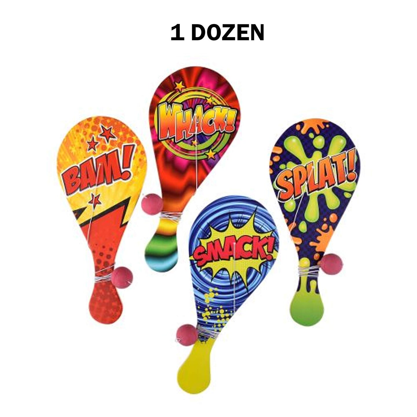 10 Inches Superhero Paddle Balls