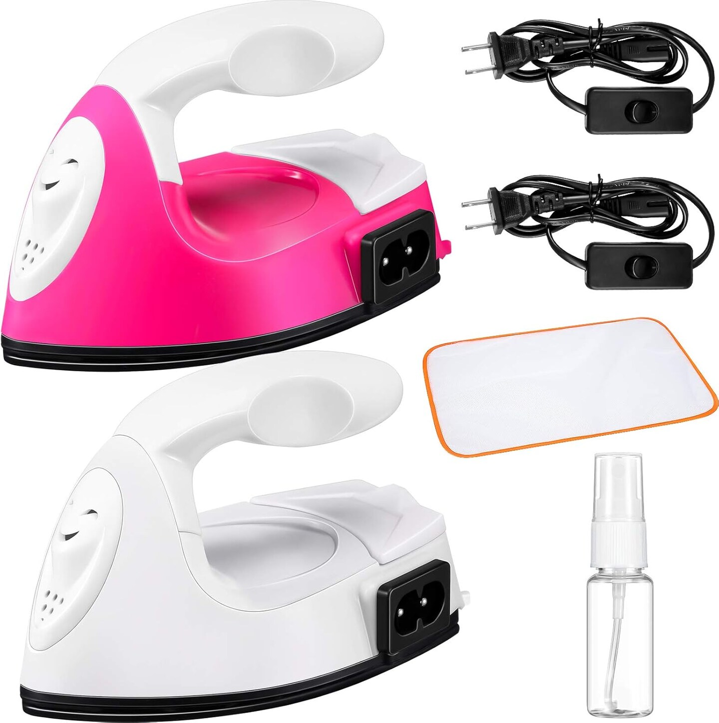 2 Pieces Mini Craft Iron Mini Heat Press Iron with Charging Base Accessories for Beads Patch Clothes T Shirts Shoes Clothes and Hats