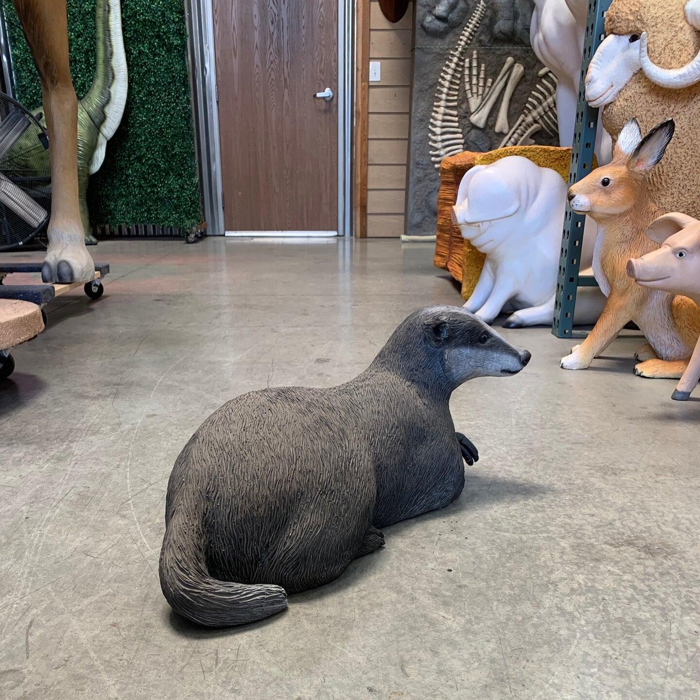 Laying Badger Life Size Statue