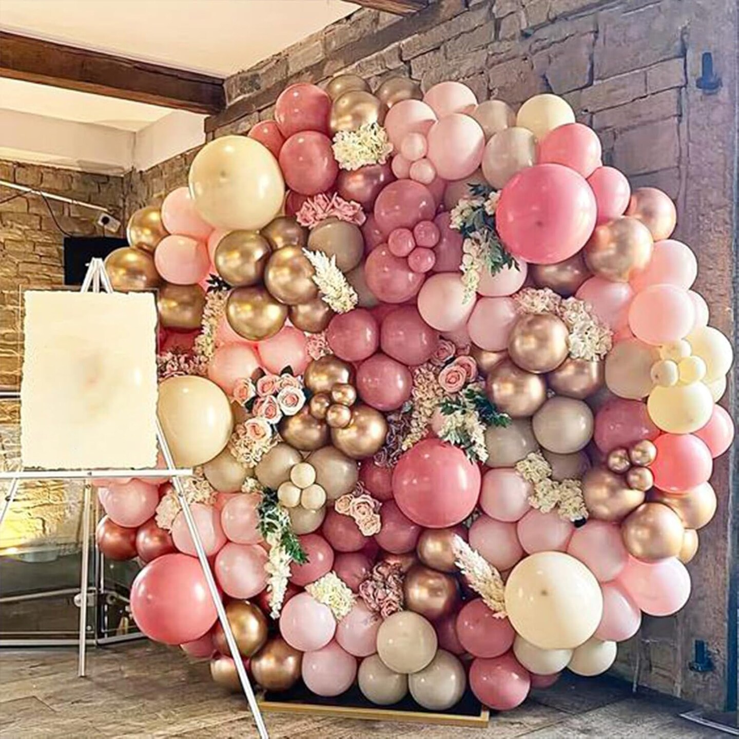 Dusty Pink Balloons, 55Pcs Blush Pink Party Balloons 12 Inch Metallic Rose Gold White Latex Balloons Retro Pink Rose Gold Balloons Gold Confetti Balloons for Birthday Party Baby Shower Bridal Shower