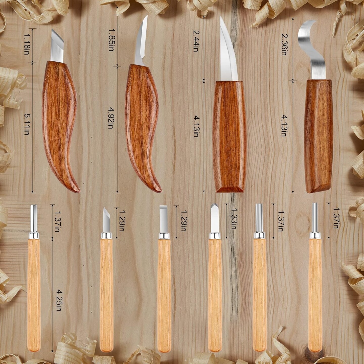 26-in-1 Wood Carving Kit with Detail Wood Carving Knife, Whittling Knife, Wood Chisel Knife, Gloves, Carving Knife Sharpener for Spoon, Bowl, Kuksa Cup