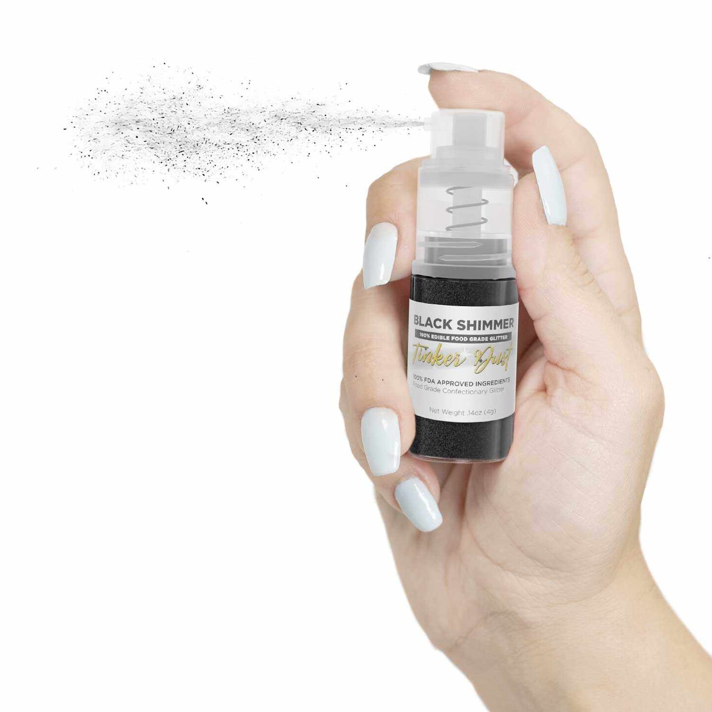 Black Shimmer Edible Glitter Spray 4g Pump | Tinker Dust&#xAE;