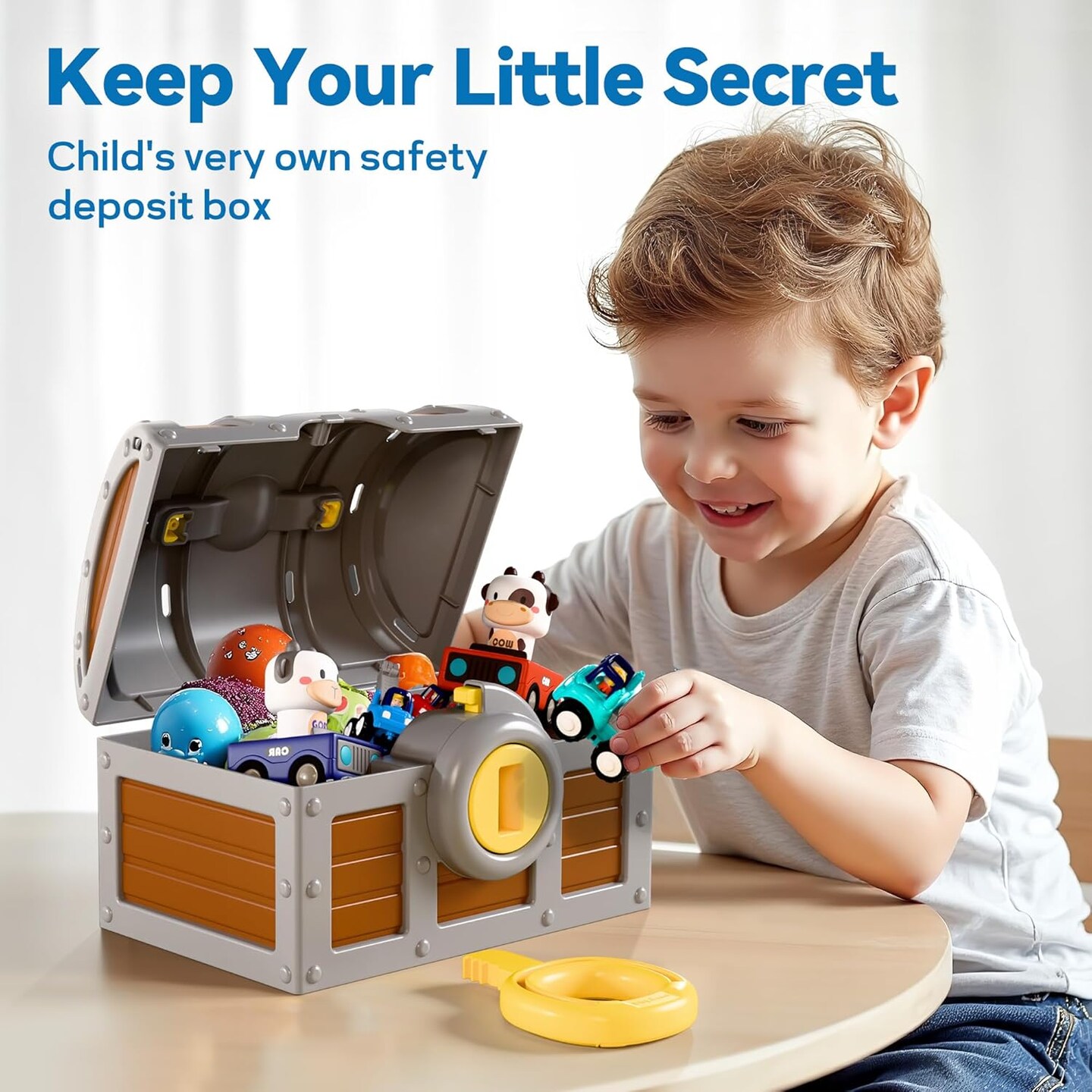 Summer Pool Wave Kids Diving Pool Toy, Large Treasure Chest Water Dive Game W/Keys Gems Fish, Toddler Outdoor Swimming Treasure Box Playset, Fun Summer Swim Party Gifts 3 4 5 6 7 8 10 12 Year Old Boy Girl
