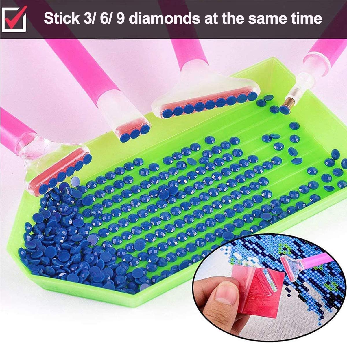 22 Pieces 5D Diamonds Painting Tools and Accessories Kits with Diamond Painting Roller and Diamond Embroidery Box for Adults