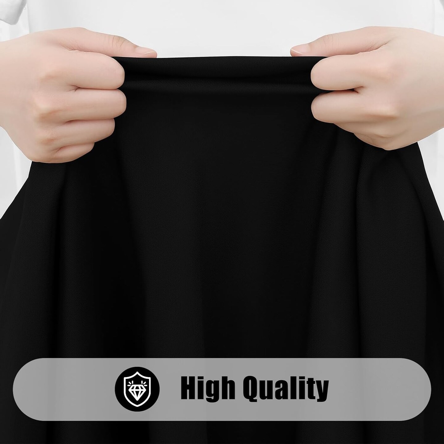 Rectangle Picnic Table Cloth 2 Pack, Waterproof Elastic Fitted Tablecloths for 6 Foot Tables, Washable Polyester Table Cover for Camping, Indoor and Outdoor (Black, 30&#x22;x72&#x22;)
