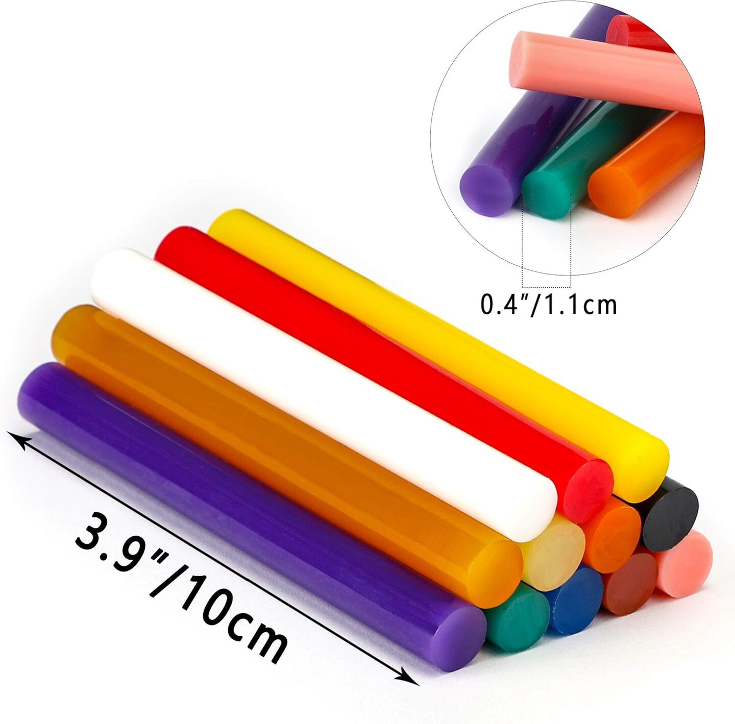 Black Hot Glue Sticks Full Size, 8&#x22; Long x 0.43&#x22; Dia Hot Melt Glue Sticks Strips Melting Adhesive Glue Sticks Set for Handmade Car DIY Art Craft Home Office Project Craft Fix &#x26; Repairs