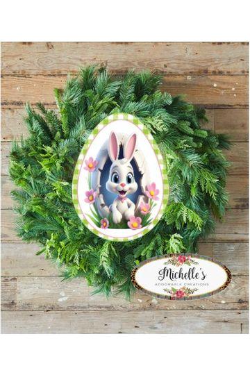 12in Waterproof Sign: Cracked Easter Bunny Egg