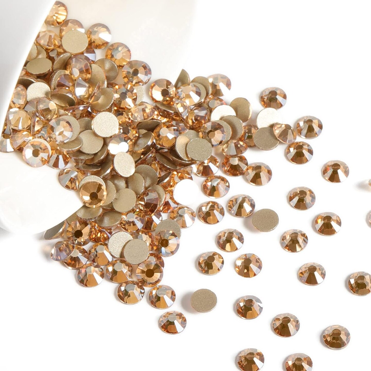 1440 Pieces Flat Back Crystal Rhinestones Round Gems,Golden Shadow,SS20,4.6-4.8mm