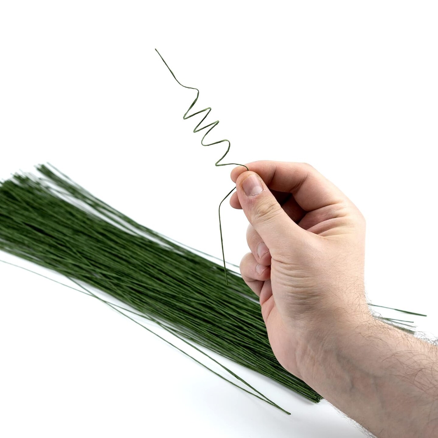 200 Pieces Dark Green Floral Stem Wire 14 Inch Stem Wire Flower Making Accessory Florist Wire for Crafts Flower Arrangement Stem Wrapping DIY Bouquet Wreath Making Supplies (26 Gauge)