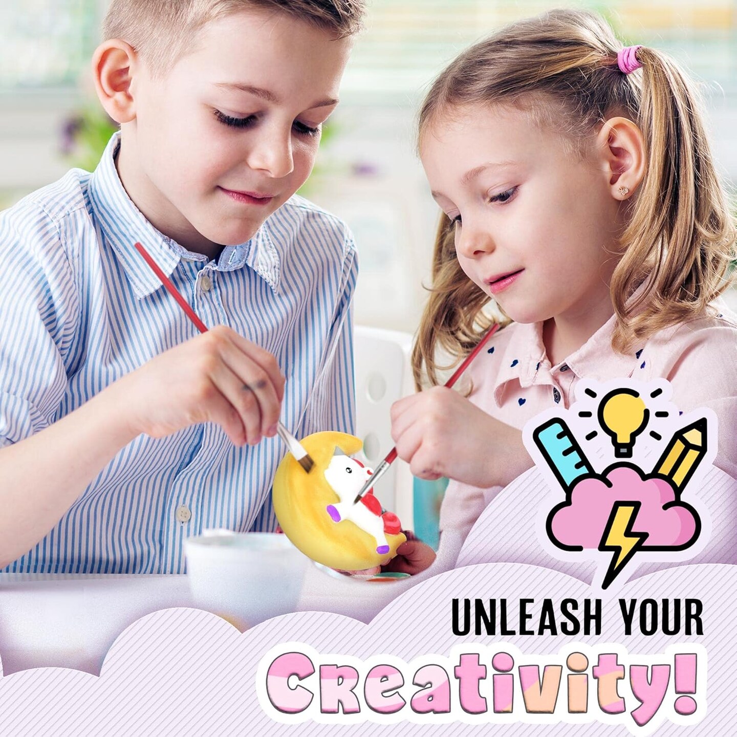 Unicorn Squishy Paint Set for Kids Ages 8-12, Unicorn Gifts for Girls 8-10, Arts and Crafts for Kids, Paint Your Own Squishies Kit